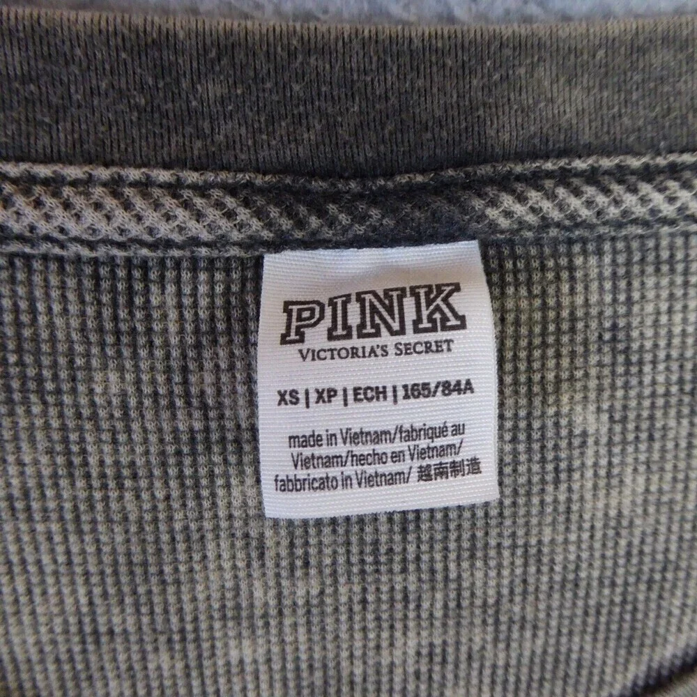Victoria’s Secret Shirt Women’s XS Gray Oversize Cropped Pull Over Thermal